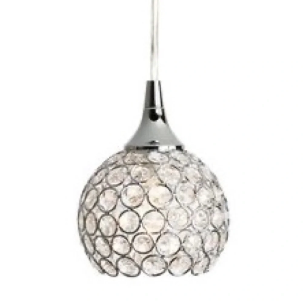 Chrome Modern Art Glass Dome Pendant Light